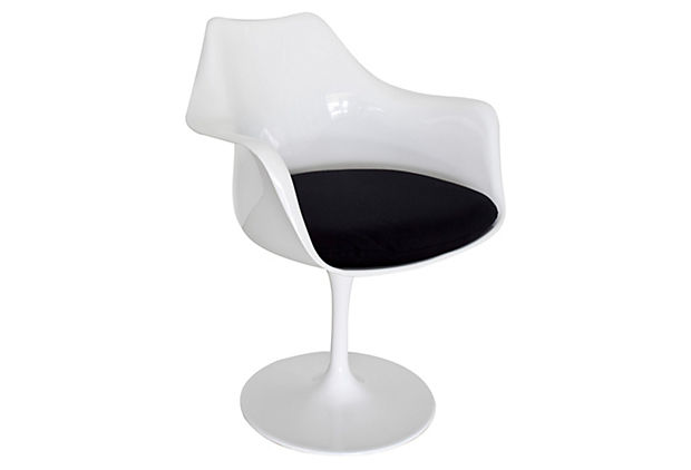 Tulip Dining Chair, White/Black
