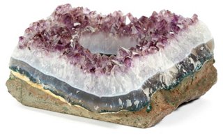 5" Amethyst Crystal Candleholder, Purple