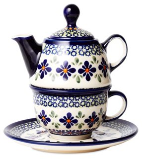 Polish Pottery Stoneware Tea for One Set One Kings Lane
