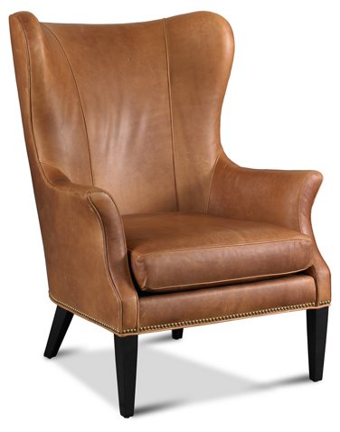 Tristen Wingback Chair Saddle Leather, Leather Wing Back Chair