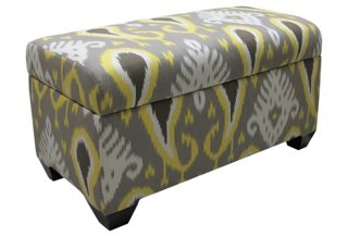 Storage Bench,  Ikat Citrine