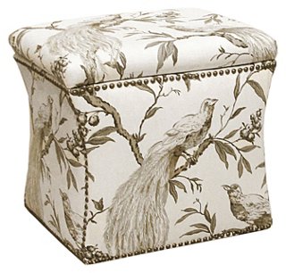 Merritt Storage Ottoman - Cream