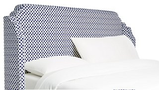 Aurora Wingback Headboard - Navy Dots