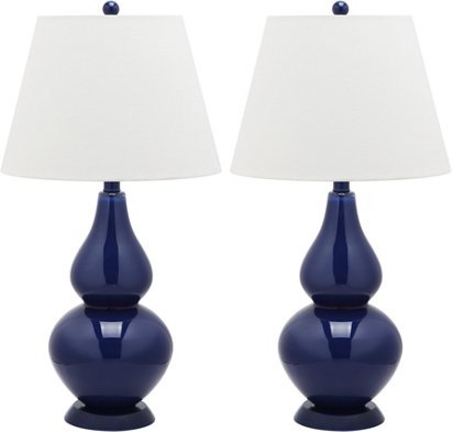 Angela Table Lamp Set Navy Blue One, Navy Blue Table Lamp