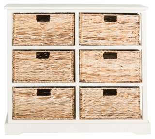 Kera 6-Basket Storage Shelf - Off-White