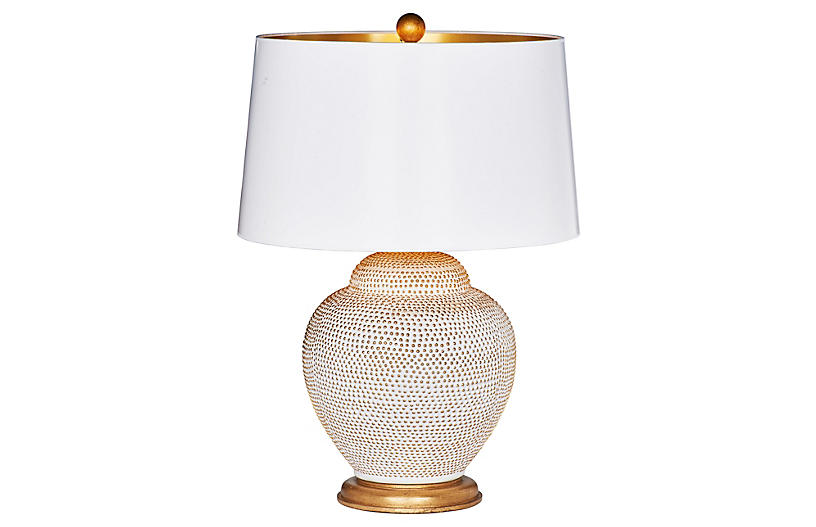 Katrina Couture Table Lamp Cream Gold, Cream Table Lamps