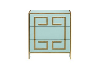 Bradburn Home St Mortiz Greek Key Dresser Aqua Gold One