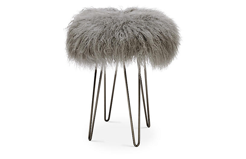 Curly Hairpin Counter Stool - Pewter/Gray - Le-Coterie