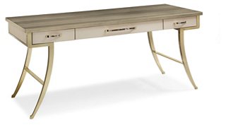 Caracole Avery Faux Shagreen Desk Gray Gold One Kings Lane