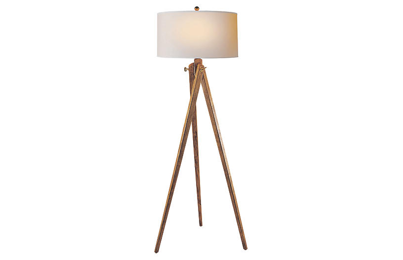 Tripod Floor Lamp - French Wax - Visual Comfort & Co.