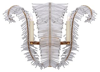 Calais Medium Sconce, Gilded Iron