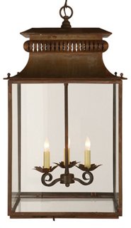 Honore Lantern, Antiqued Zinc