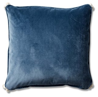 Andria 19x19 Pillow, Harbor Blue Velvet