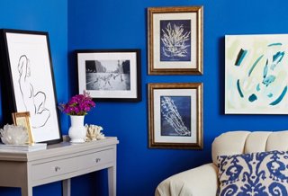 Art for Apartment Living blue walls blue aqua painting 