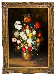 Giltwood Frame Oil Canvas Painting La Maison Supreme Top