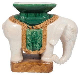 Ivy And Vine Ivory Glazed Elephant Garden Stool One Kings Lane