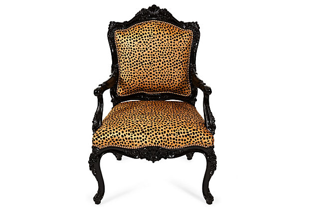 Black and Faux-Leopard Chair