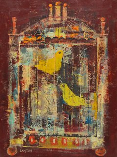 Curated Gallery Modernist Canary Bird Animal Still Life One