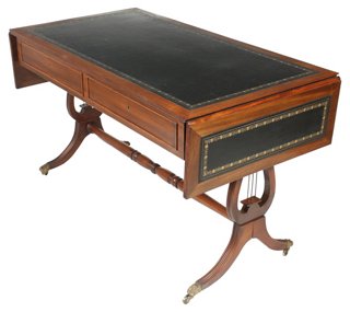 Blink Home Vintique 1950s Duncan Phyfe Lyre Writing Desk One