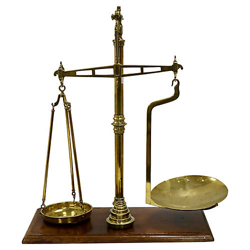 Large Antique English Scale w/ Weights,