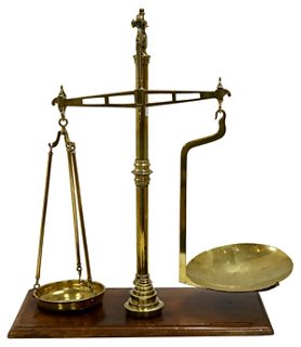Large Antique English Scale w/ Weights,