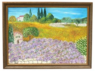 Rose Victoria Provence Lavender Field Oil Painting One Kings Lane