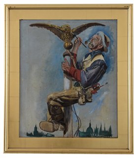 Mike Seratt of The Prized Pig - Norman Rockwell-Style Americana Painting |  One Kings Lane
