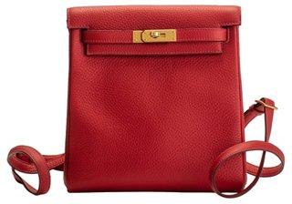 hermes rouge kelly backpack