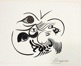 Abstract Eyes Drawing Artifax Antiques Brands One Kings Lane