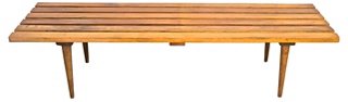 Mid Century Modern Slat Bench New Arrivals Vintage One Kings