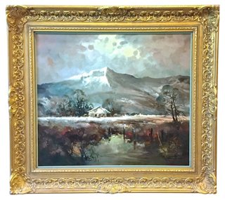 Vermilion Designs R Faker Alpine Landscape Oil Painting One Kings Lane