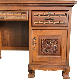 Eat Drink Home Malaysian Teak HandCarved Desk One Kings Lane