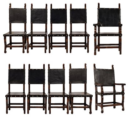 Castle Antiques Design Set Of 10 Spanish Colonial Dining